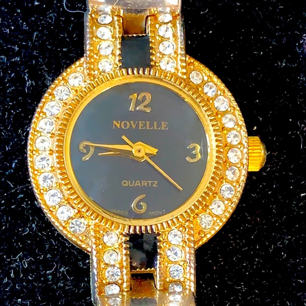 Novelle Two Tone watch sparkly Bracelet Guc 7”